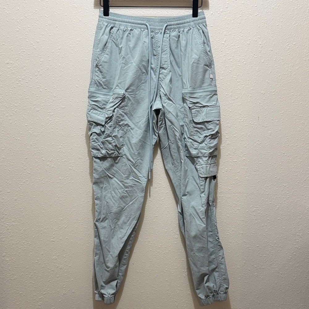 Men's Light Blueish Gray Cargo Pants, Size S